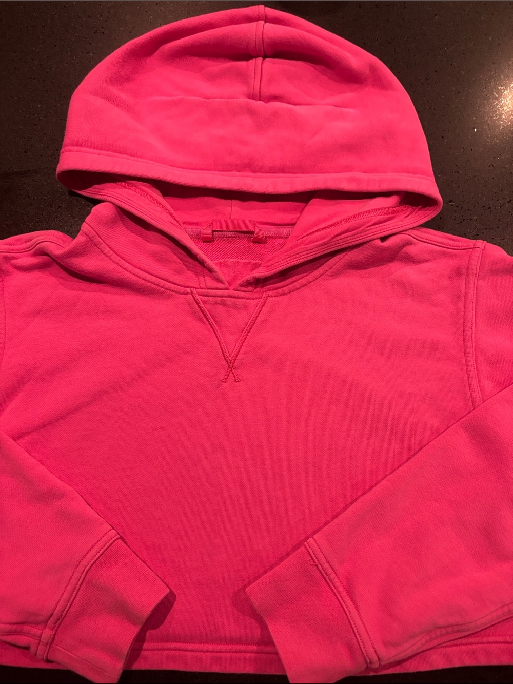 Lululemon Women's Hot Pink Hooded Sweatshirt Crop